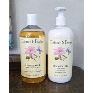 New, Crabtree & Evelyn, Summer Hill, Bath & Shower Gel and Body‎ Lotion Set